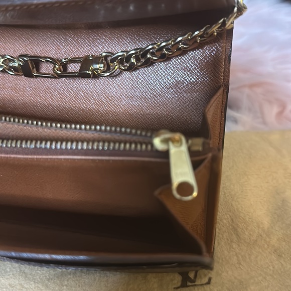 Louis Vuitton Sarah Long Wallet w/ Credit Card Slots, Box, Dust Bag & Chain - Picture 14 of 14